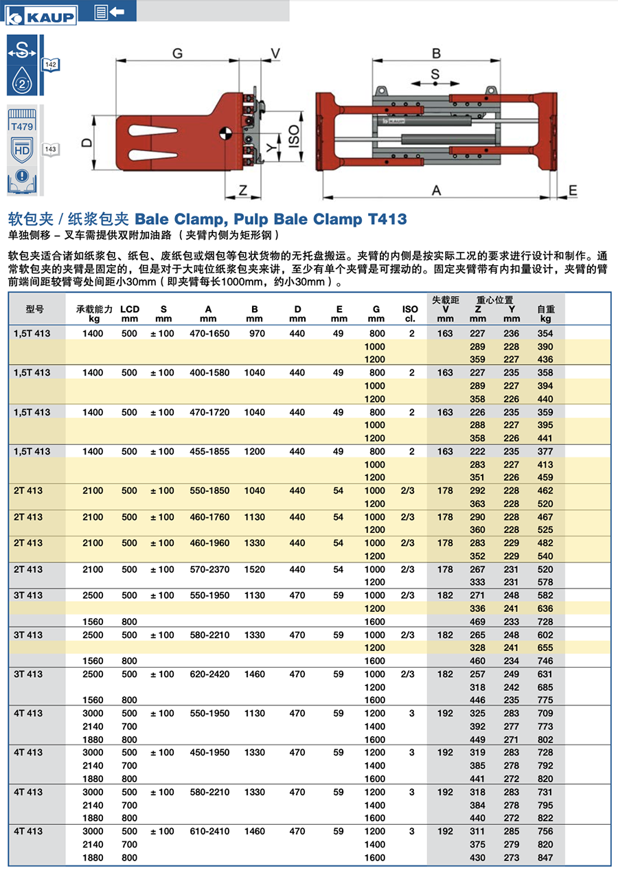 KAUP靠普牌软包夹T413 单独侧移