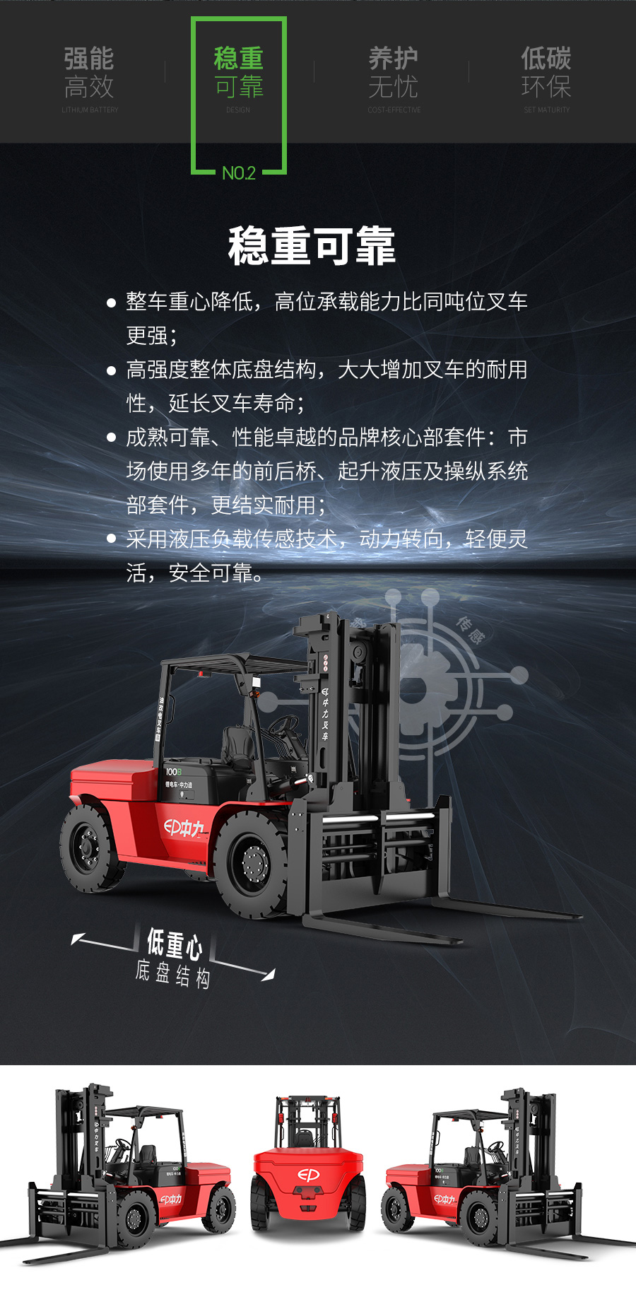 10吨中力牌锂电池叉车ICE1001B
