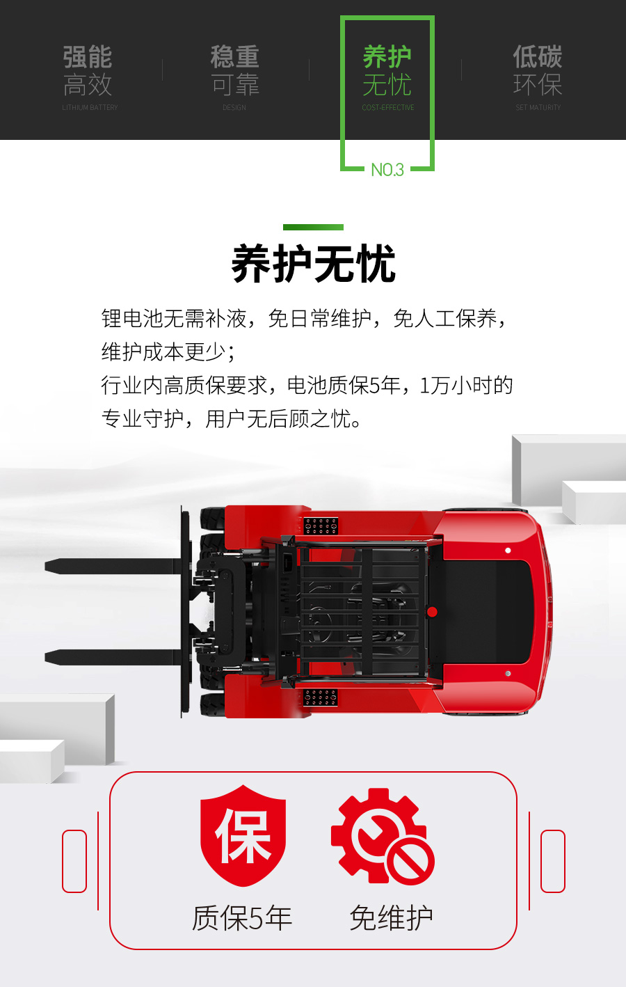 7吨中力牌锂电池叉车ICE701B
