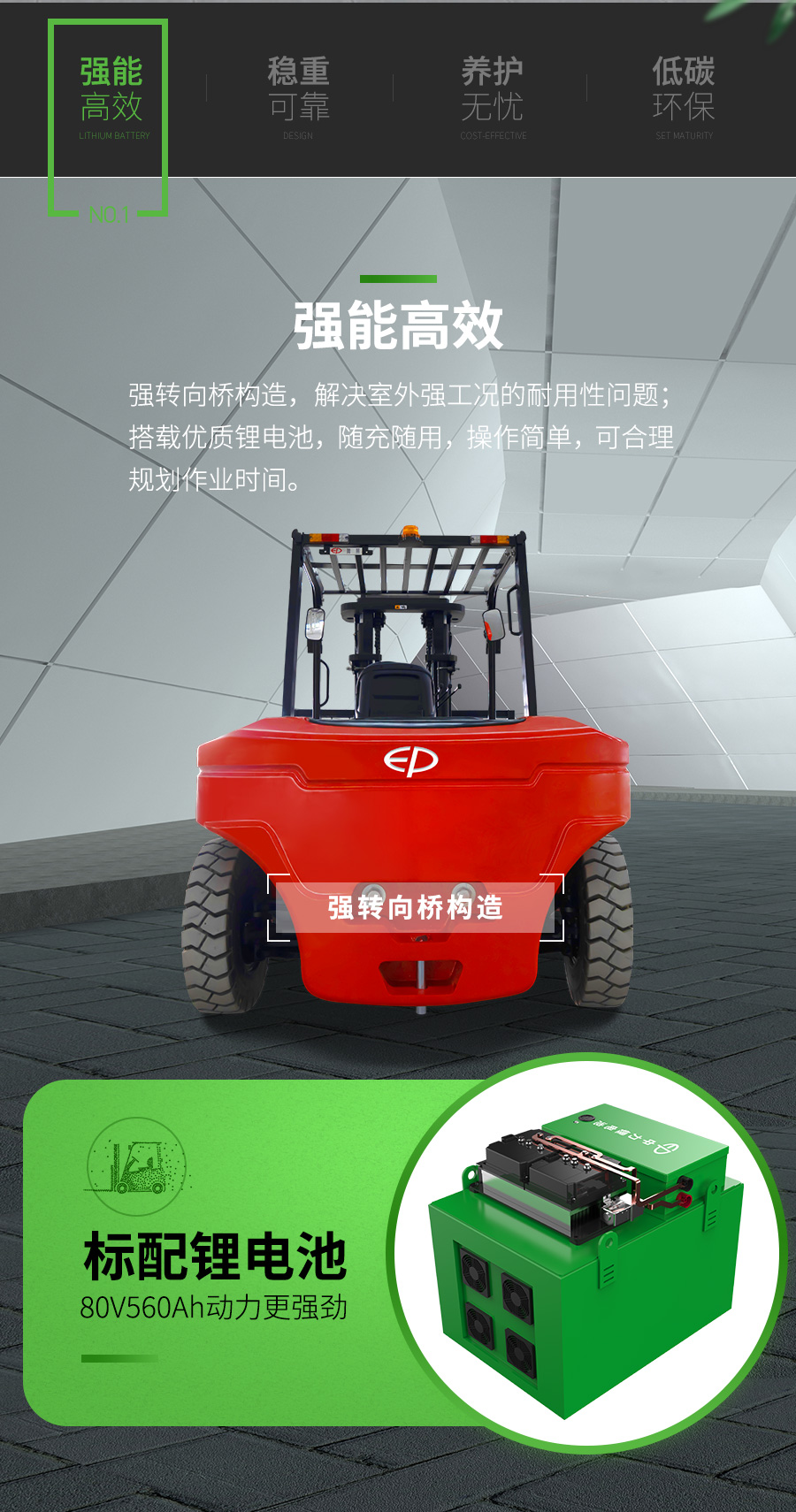 5吨中力牌锂电池叉车ICE501B