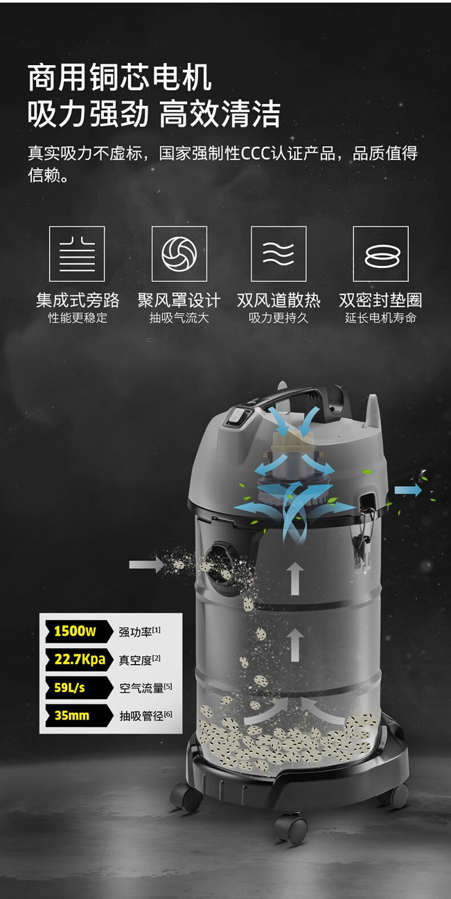 卡赫 紧凑型干湿两用吸尘器NT 20/1 Me Classic