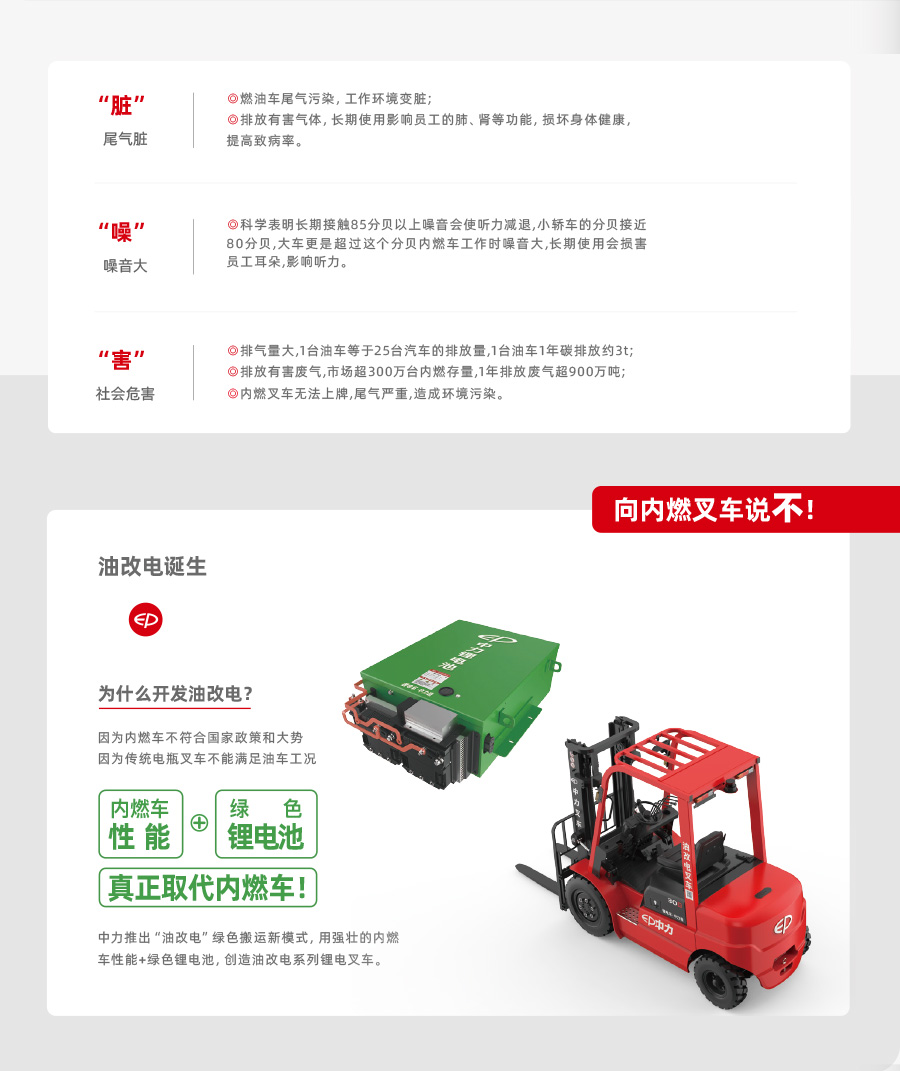 3吨中力牌锂电池叉车ICE302B2