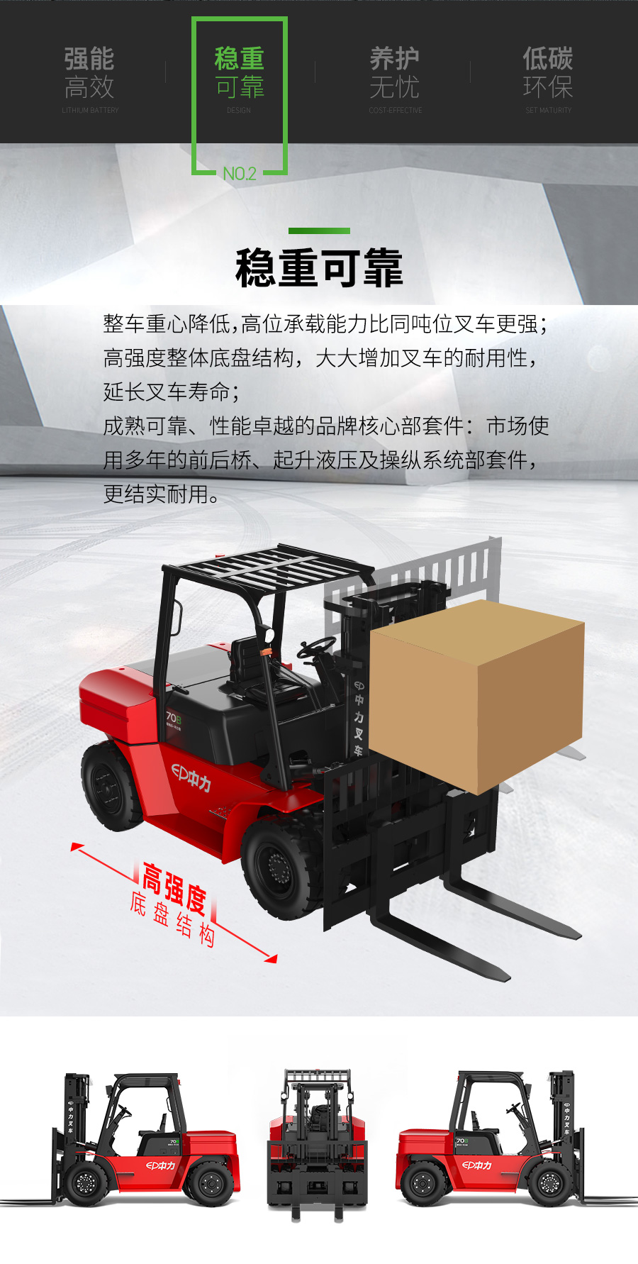 7吨中力牌锂电池叉车ICE701B