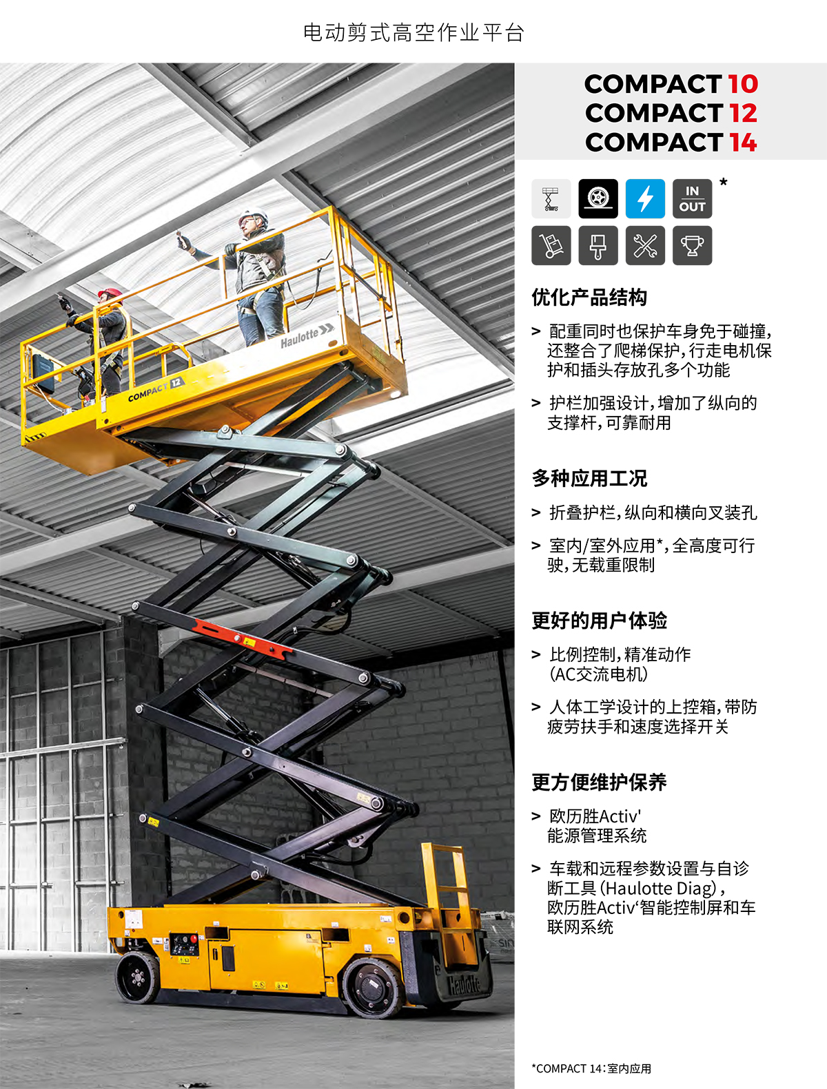 Haulotte10/11.75/13.75m剪式高空作业平台