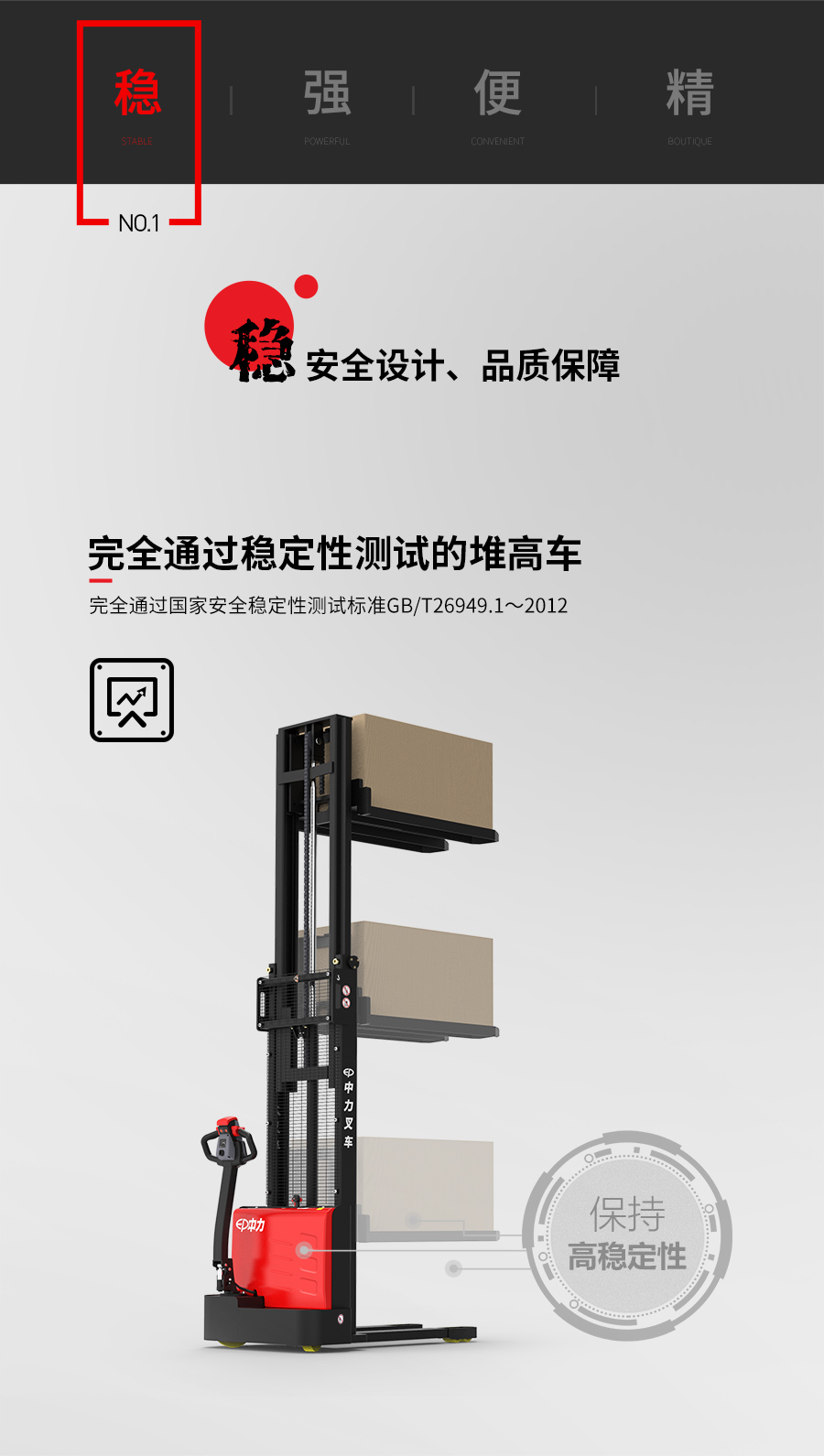 1.5吨中力牌经济型电动堆高机EST152Z