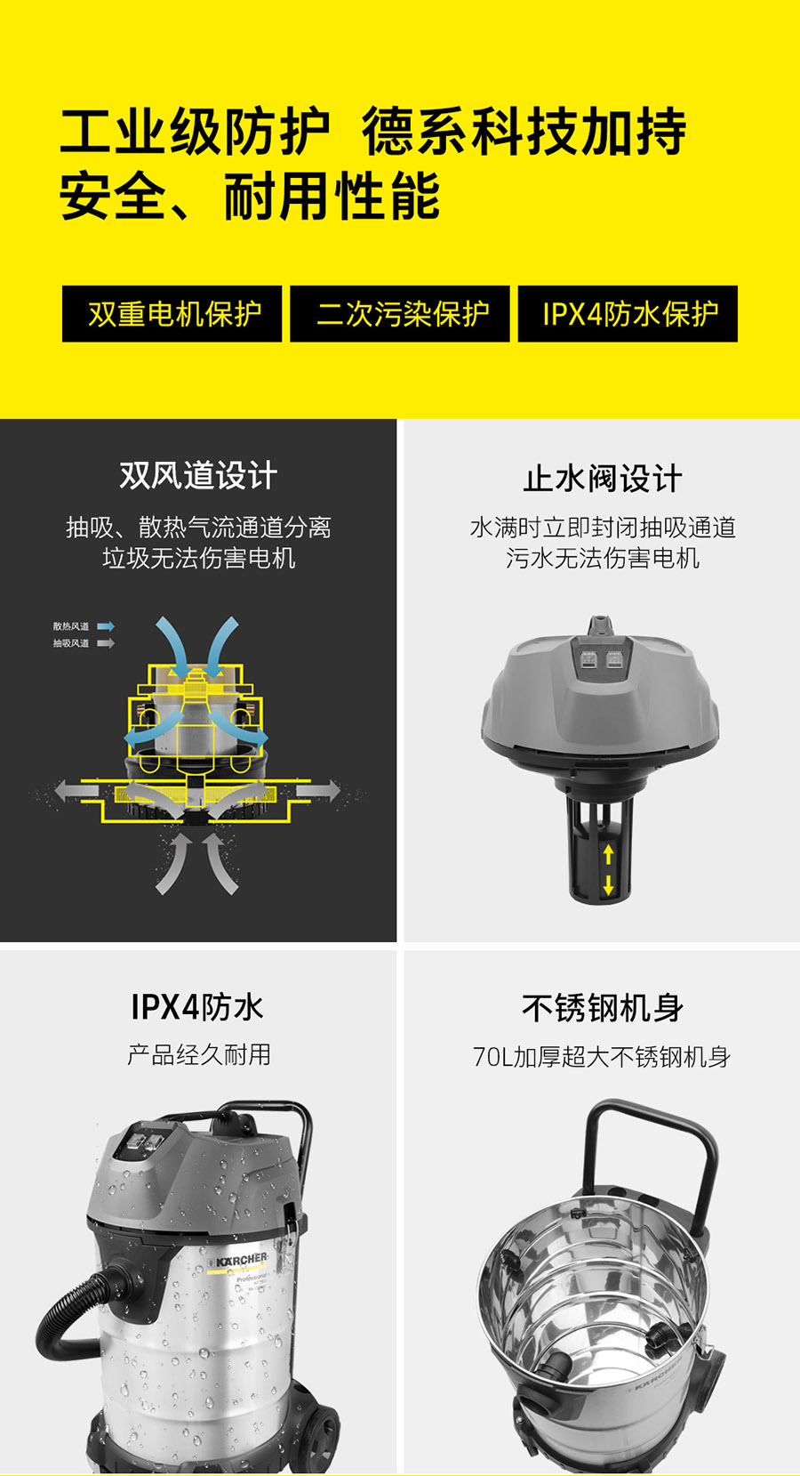 卡赫 干湿两用吸尘器NT 70/2 Me Classic