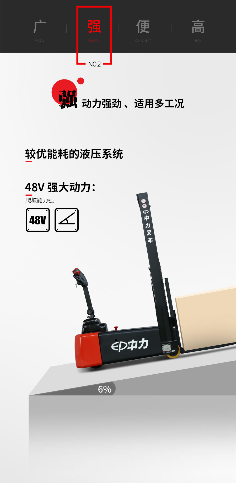 0.6吨平衡重式堆高机ECT061