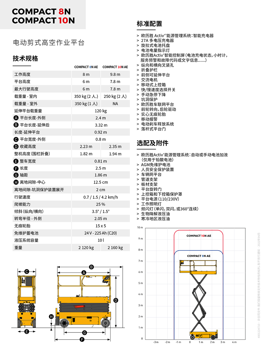 Haulotte9.8米剪叉式高空作业车COMPACT 10N