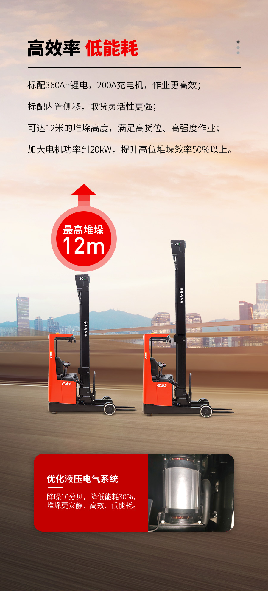 2吨中力牌锂电池前移式叉车CQD20L