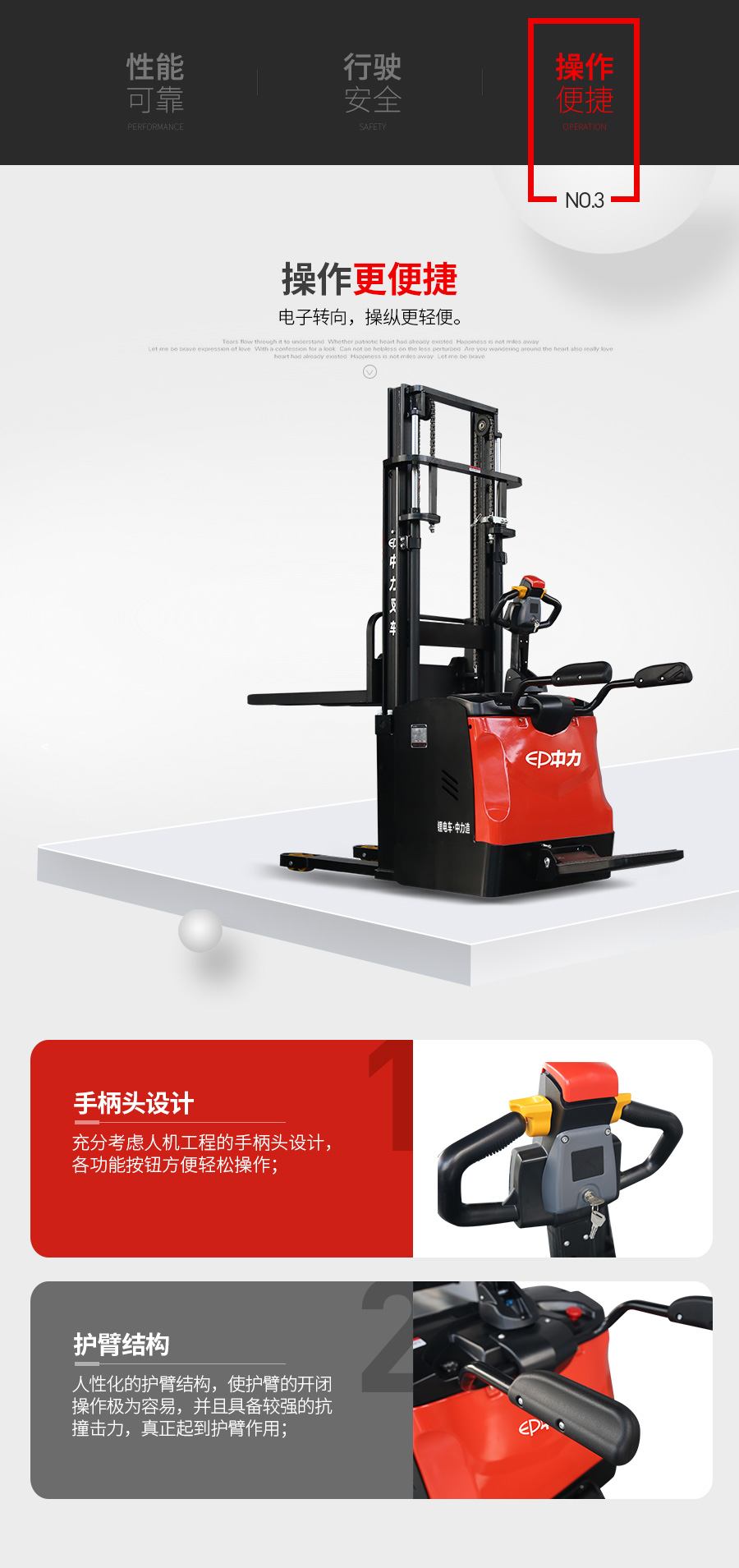 1.6吨中力牌锂电池堆高机ES16-16RAS