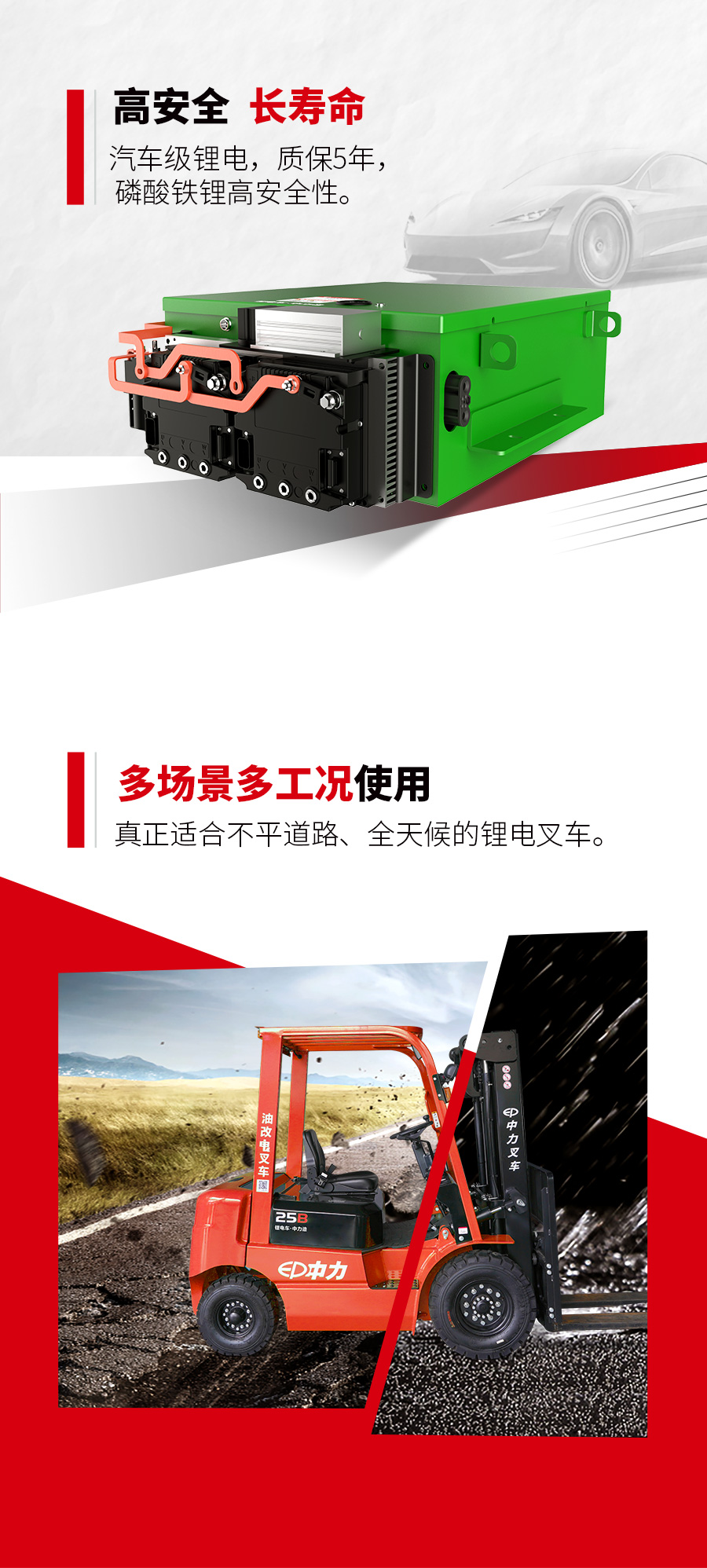 2.5吨中力牌锂电平衡重叉车ICE252B2